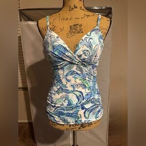 Blue Paisley Swim Women's Top